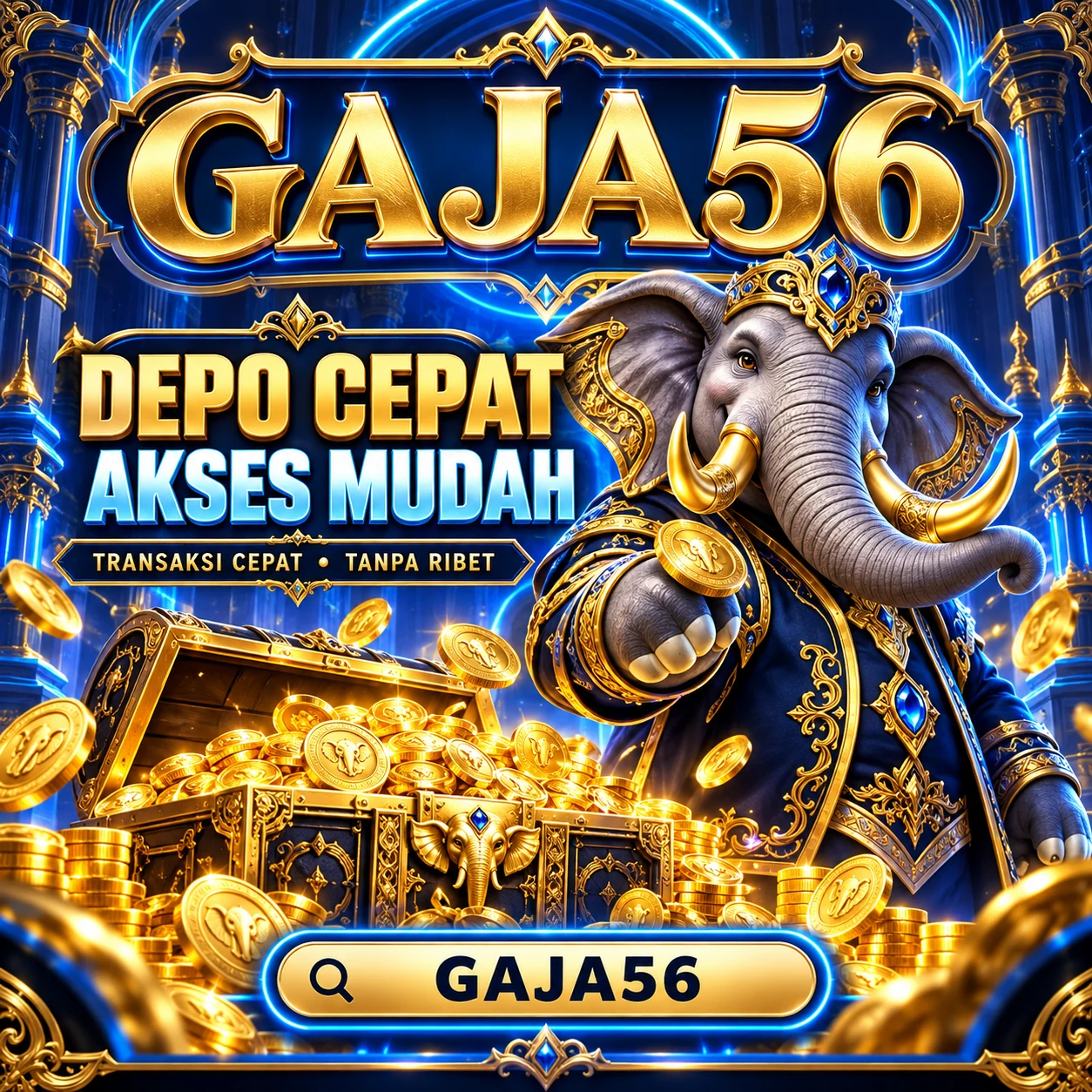 Banner GAJA56 dengan panda dan naga